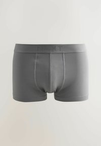 Boxer da uomo grigi con cuciture visibili e una morbida vita elastica con il nome del marchio NEXT.