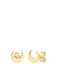 Pendientes de oro en forma de media luna con textura cepillada. Cuentan con un cierre seguro para un uso cómodo. Diseño suave y minimalista.
