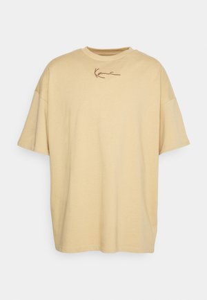 SMALL SIGNATURE BOXY TEE UNISEX - T-shirts - beige