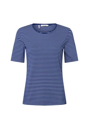 Print T-shirt - marine weiß