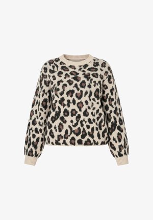 Studio Untold, JUMPER, BOXY SHAPE, LEOPARD PRINT, BALLOON LONG SLEEVE - Trui - brown