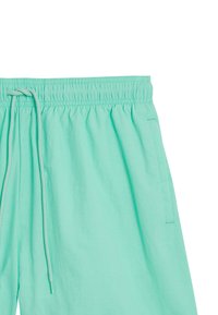 Pantaloni corti leggeri di colore verde menta con un elastico in vita, coulisse regolabile e tasche laterali. Tessuto morbido con una vestibilità comoda.