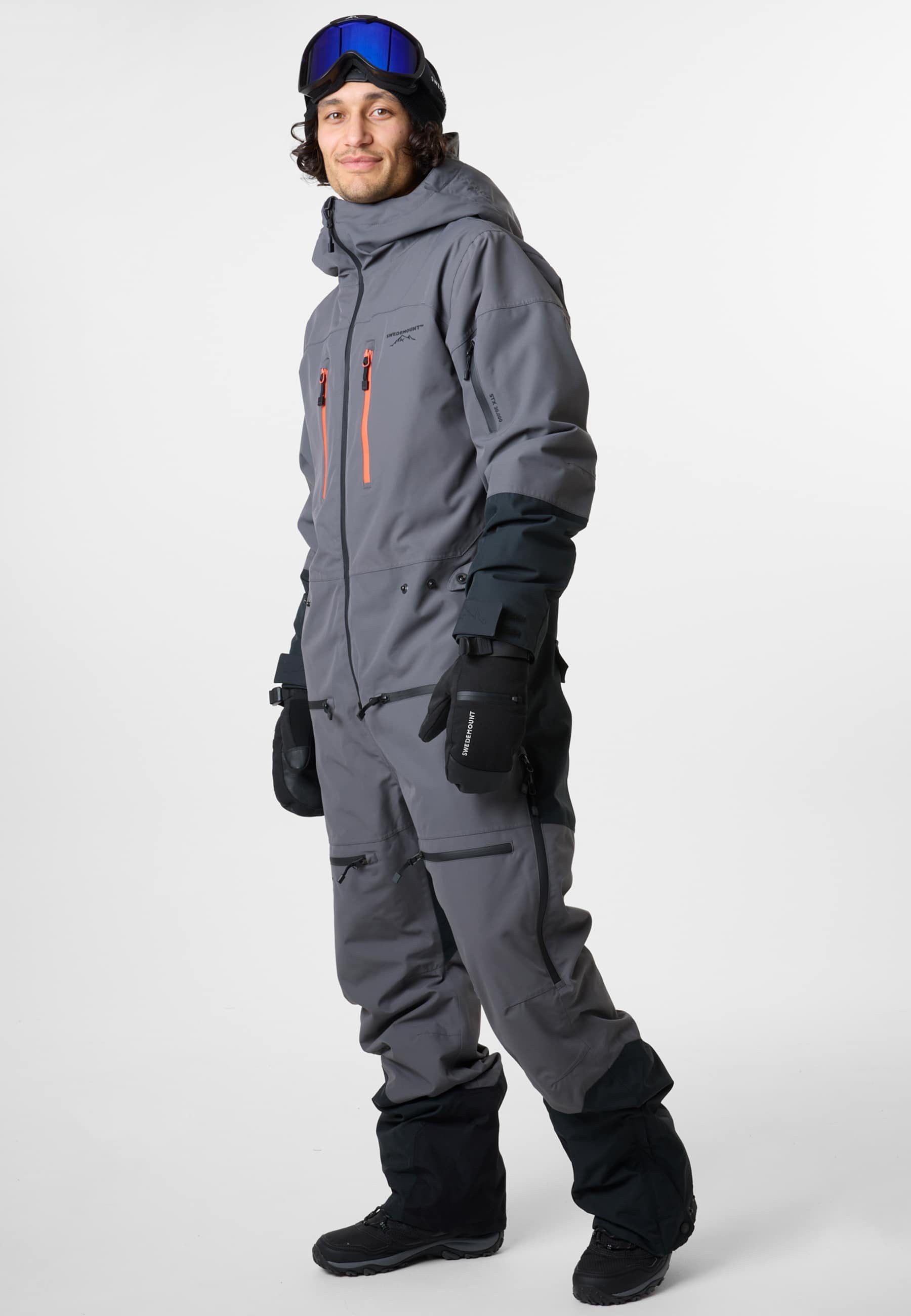 Swedemount FREERIDE SKISUIT - Skipak - charcoal orange/grijs
