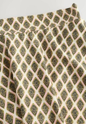Next, SKIRT SWIM BRIEFS - Bikini bottoms - khaki green cream foil woodblock