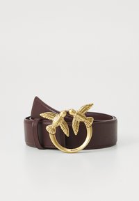Pinko Love Berry H1 Riem Soft Naplack riem, Z99Q_zwart-antiek goud, XS dames, Z99q_zwart-antiek goud, XS