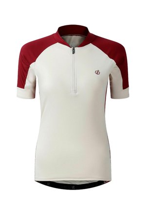 Dare 2B, DARE 2B FLUTTER HALF ZIP SHORT SLEEVE CYCLING JERSEY CYCLING JERSEY - Maglia da ciclista - almond milk tibetan red