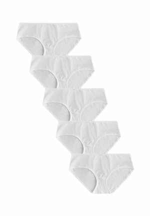 Vijf paar witte katoenen boxershorts. Zachte stof, elastische tailleband en minimale stiksels. Klassiek ontwerp met gladde randen.