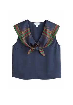 Next, REGULAR FIT - SCARF SLEEVELESS TOP . - Top - navy horse print