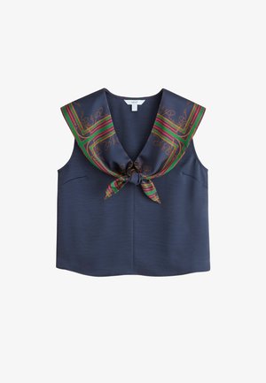 Next, REGULAR FIT - SCARF SLEEVELESS TOP . - Top - navy horse print