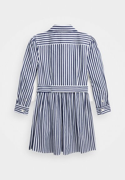 Polo Ralph Lauren STRIPED BELTED COTTON POPLIN SHIRTDRESS - Srajčna obleka - newport navy/white