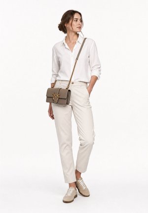 Pinko, LOVE ONE MINI ST. CL VITELLO S - Schoudertas - grigio talpa-antique gold