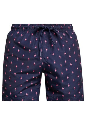 Urban Classics PATTERN - Swimming shorts - dark blue/pink