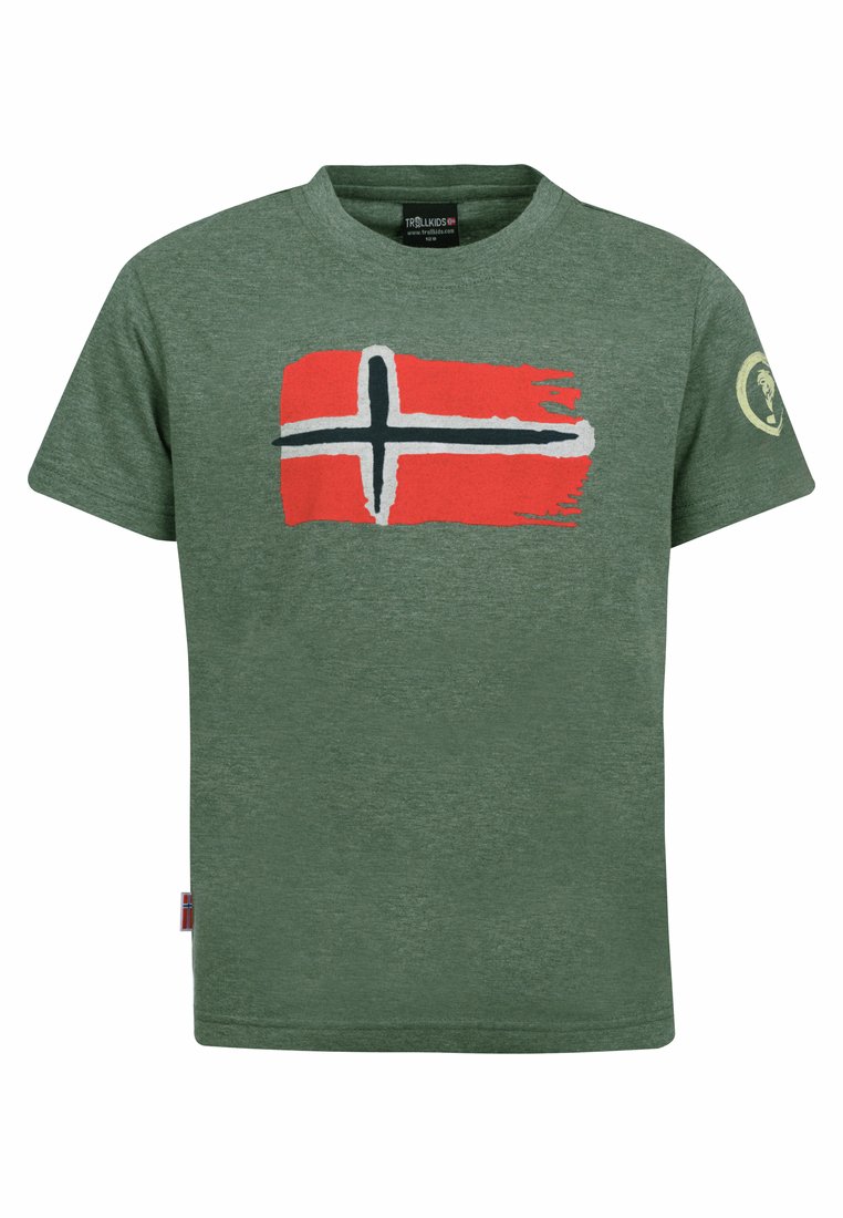 Trollkids T-shirt print kaki Trollkids T-shirt print kaki