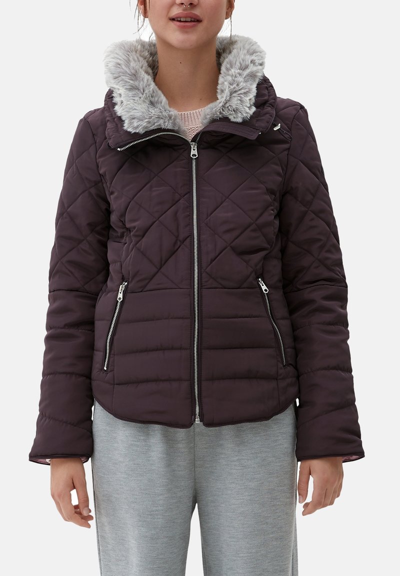 QS MIT ABNEHMBAREM FELLKRAGEN - Winterjacke - purple