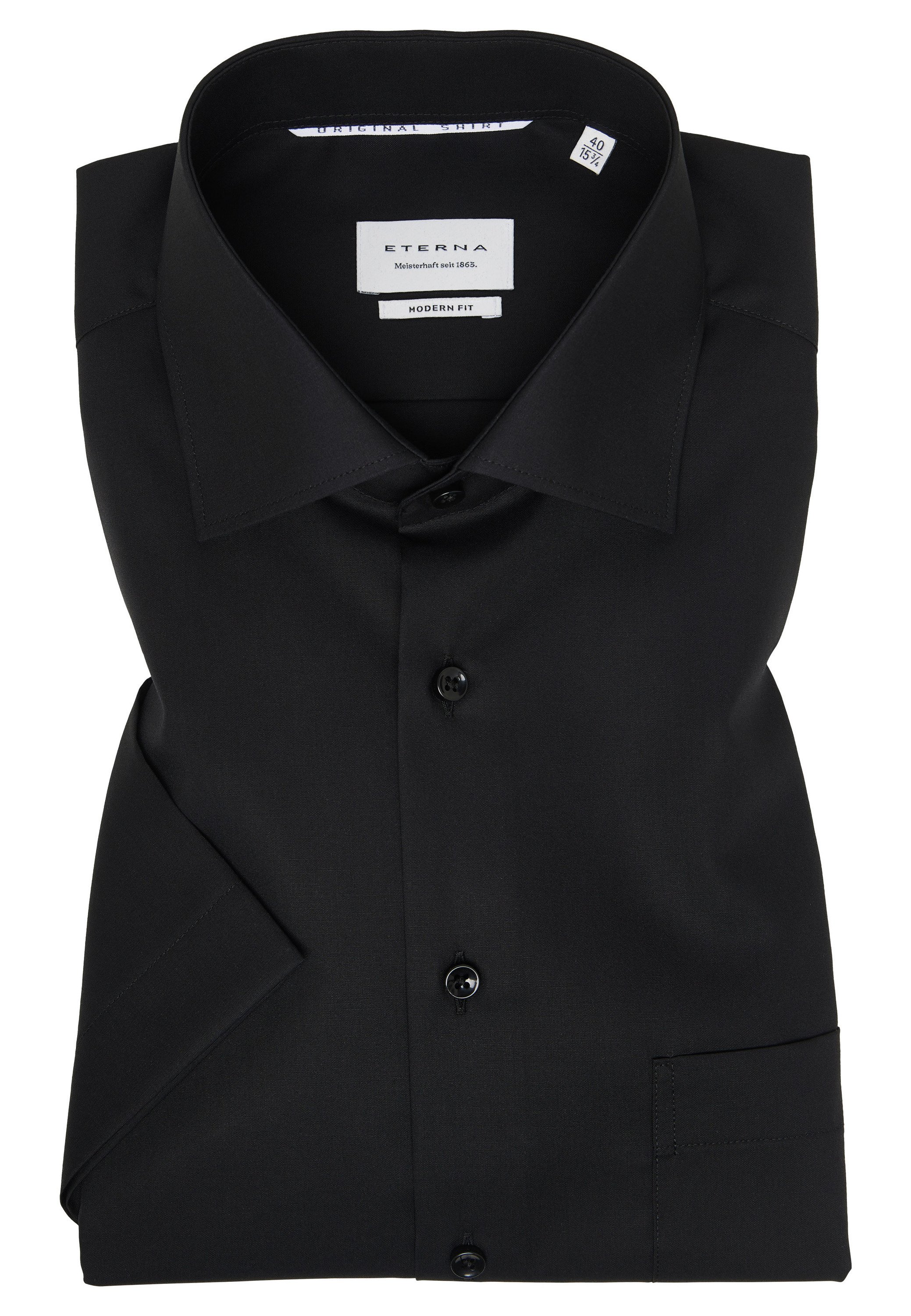 ETERNA Camicetta Jersey Fitted Donna – Maniche Lunghe, Colore Nero, Taglia 44 – Lavabile In Lavatrice, Vestibilità Aderente