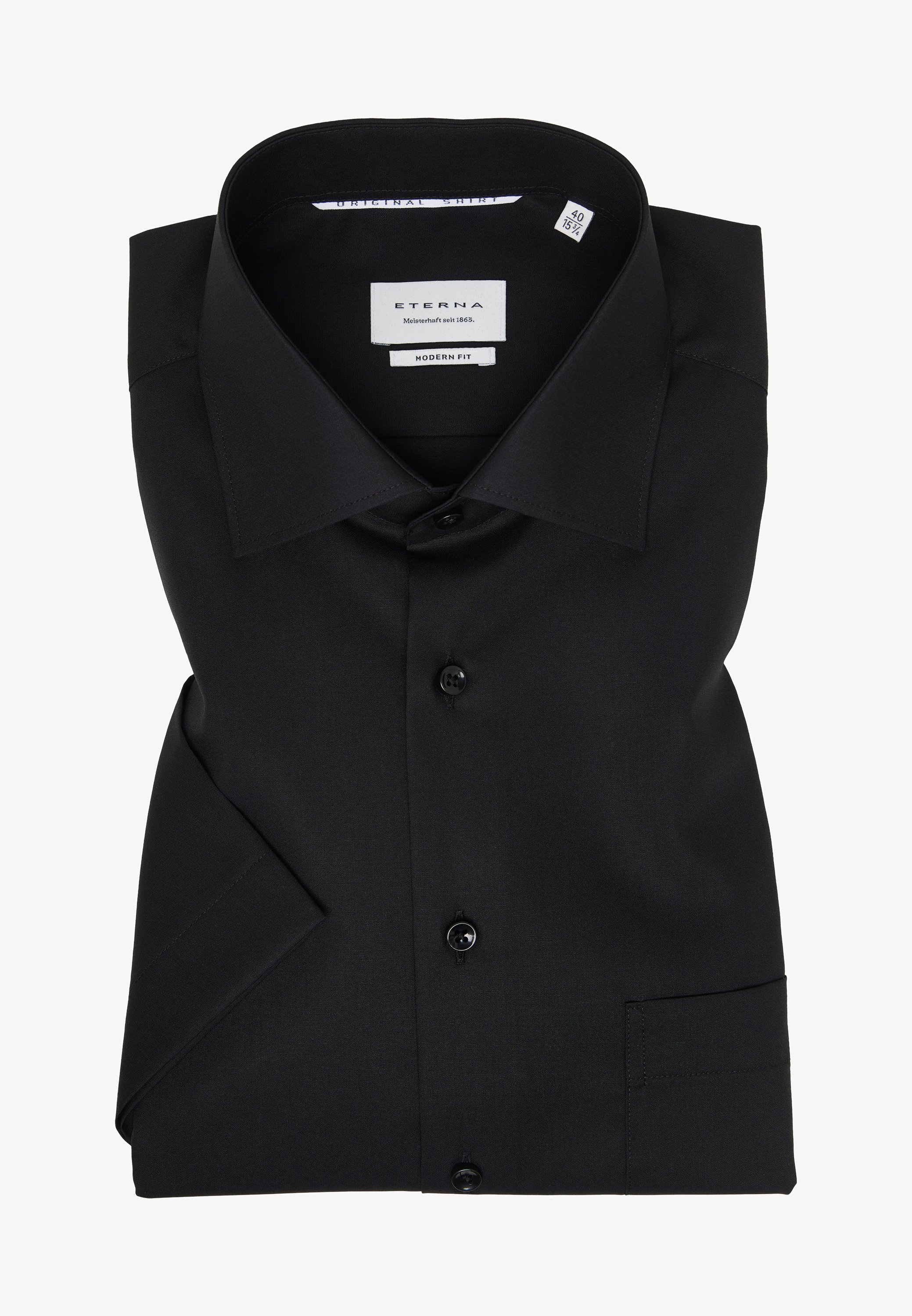 ETERNA Camicetta Jersey Fitted Donna – Maniche Lunghe, Colore Nero, Taglia 44 – Lavabile In Lavatrice, Vestibilità Aderente