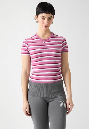 GESTREIFTES GESCHNITTENES - T-shirt imprimé - mehrfarbe rose