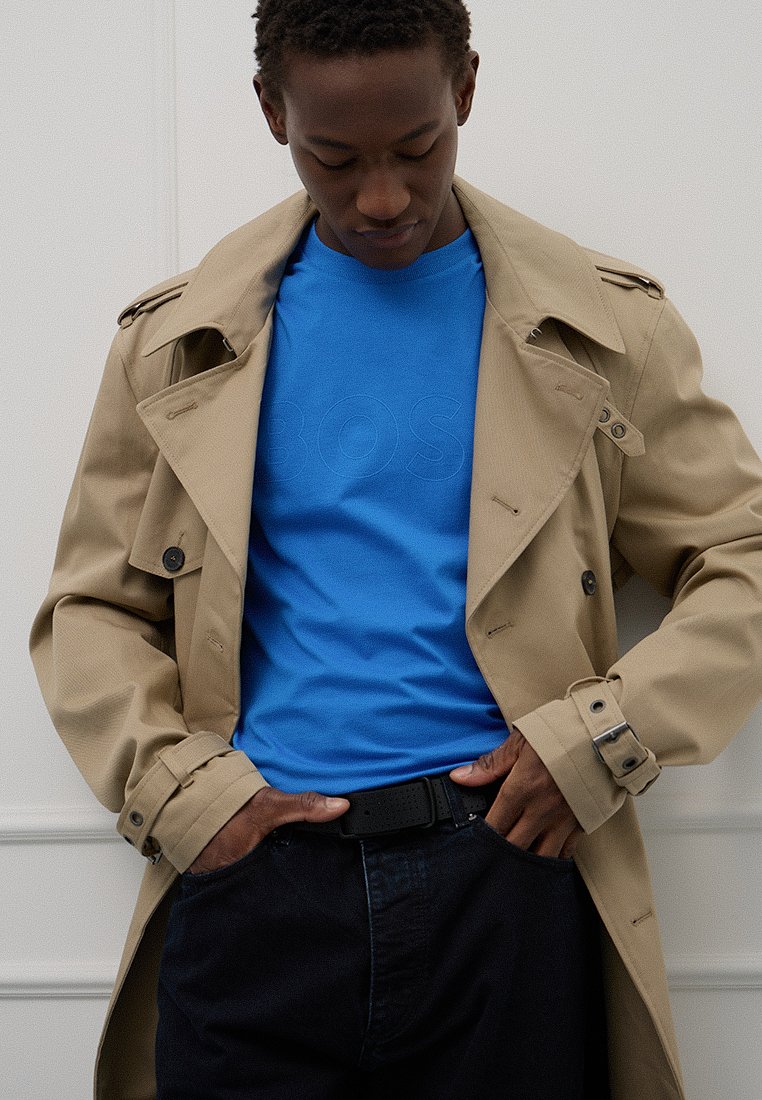 Boss T-shirt print blauw Boss T-shirt print blauw