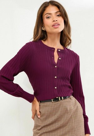 REGULAR FIT CREW NECK  - Kardigan - burgundy red