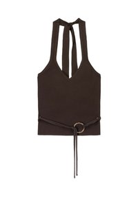 HALTER WITH RING DETAIL  - Top - dark brown