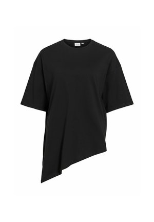 VILA, T-SHIRT VILULIERA ASYMMETRIC - T-shirt basique - black