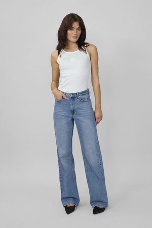 35 THE LOUIS 139  HIGH WIDE Y - Straight leg jeans - medium blue retro wash
