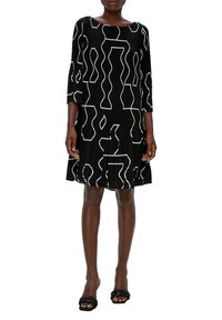 s.Oliver BLACK LABEL MIT PLISSEEFALTEN - Freizeitkleid - schwarz