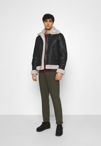 Schott Casaco de couro - black/offwhite