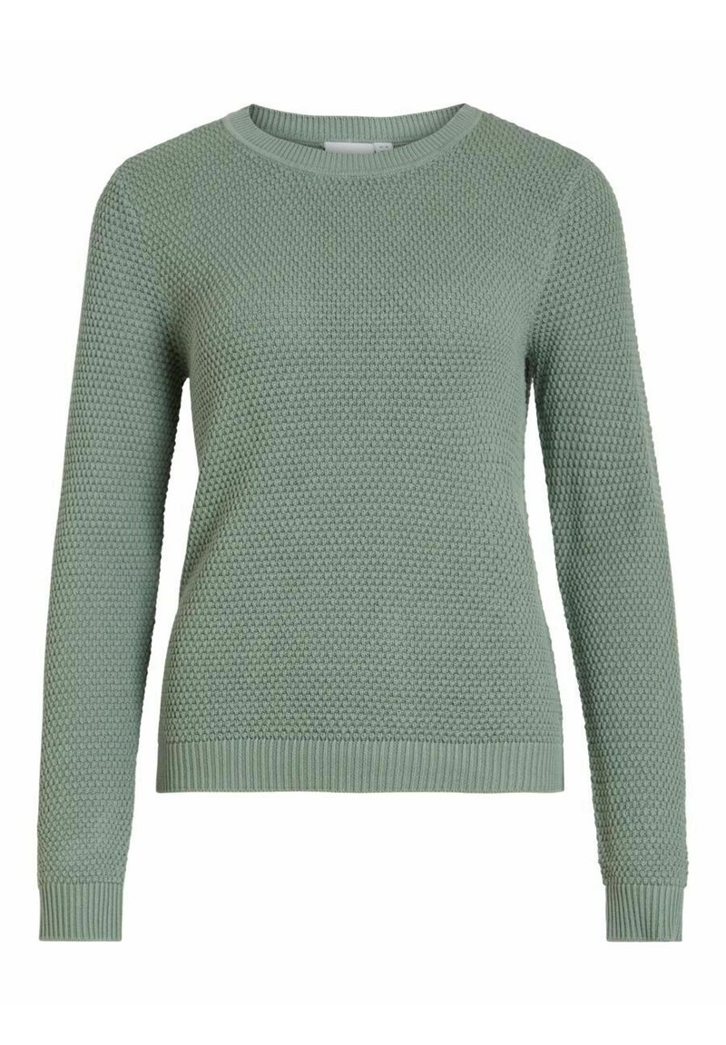 VILA VIDALO O-NECK - Stickad tröja - green milieu