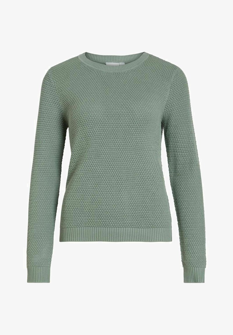 VILA VIDALO O-NECK - Stickad tröja - green milieu