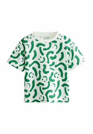 ALL-OVER  - Apdrukāts T-krekls - white green happy faces
