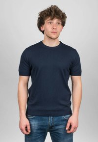 Dalle Piane Cashmere - SHORT SLEEVE  - T-Shirt basic - blu Thumbnail-Bild 1