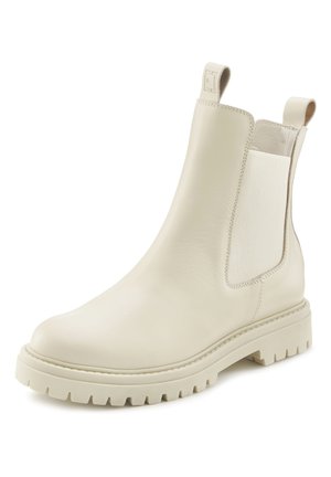 Enkellaarsjes met plateauzool - beige