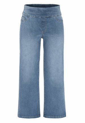 WIDE ANKLE-LENGTH JEANS WITH HIGH RISE - Flared Jeans - light blue denim