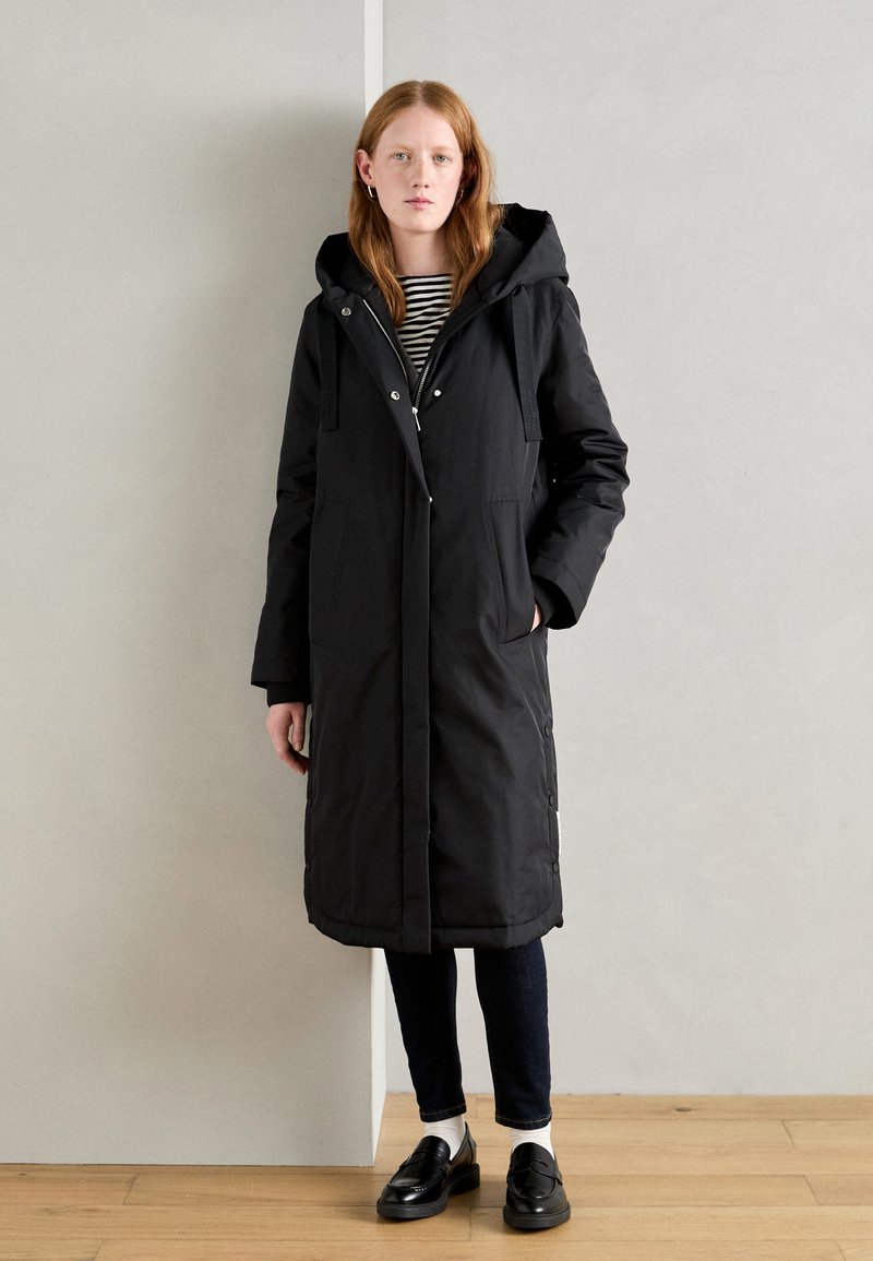 Marc O'Polo PADDED WITH HOOD DRAWSTRING AT WAIST - Parka - black