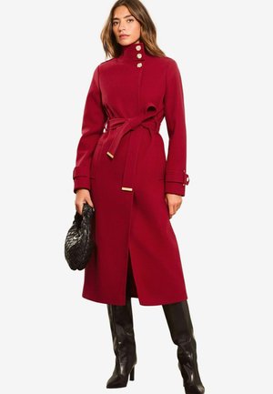 REGULAR FIT - FUNNEL NECK BELTED - Klassisk kappa / rock - red