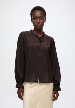 JDY, JDYVENUS V NECK STRING SHIRT - Блуза - coffee bean