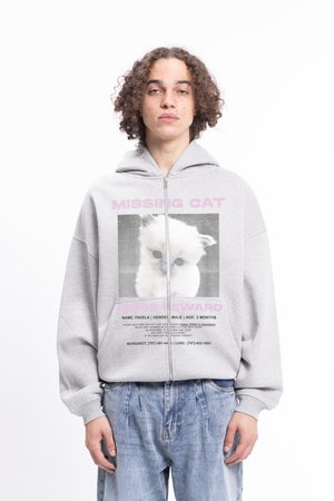 MISSING LIGHT GREY MELANGE FRONTZIP UNISEX - Bluză de molton cu fermoar - grey melange