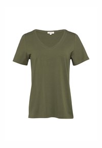 s.Oliver MIT V-AUSSCHNITT - T-Shirt basic - olivgrün
