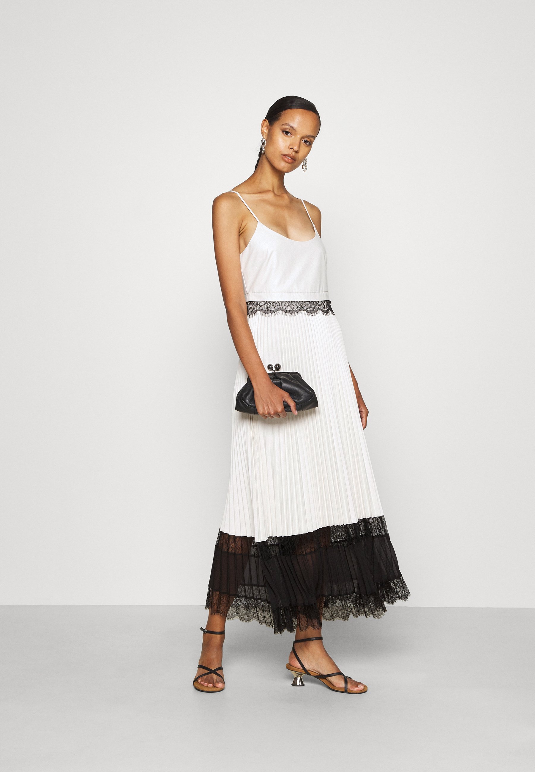 TWINSET ABITO LUNGO SPALLINE - Vestito elegante - neve/nero/bianco - Zalando .it