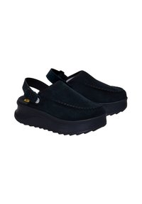 HEYDUDE DELRAY CLOG SUEDE - CLOGS - Wedge sandals - black black