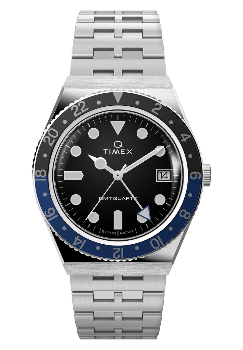 Timex Q TIMEX GMT Montre silver-coloured/argenté ZALANDO