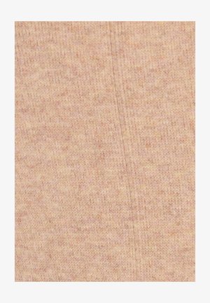 Helles rosa gestricktes Gewebe mit subtilem Muster; weist feine Rippen und ein weiches, gemischtes Aussehen auf. Keine ausgeprägten Muster oder Akzente.