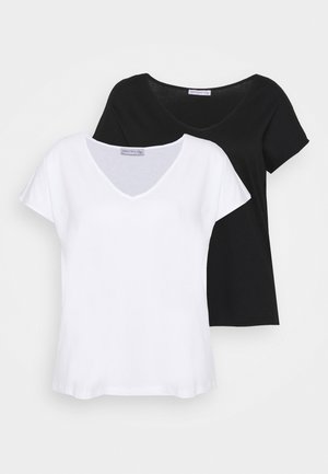 2 PACK - T-shirt basic - black/white