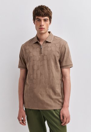 Next, ZIP NECK SMART POLO SHIRT  - REGULAR FIT - Polokošeľa - brown