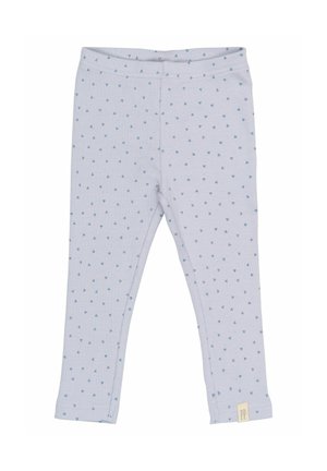 Svetlomodré rebrované legíny s malými modrými srdiečkami. Majú elastický pás a postrannú nášivku s logom "PP".