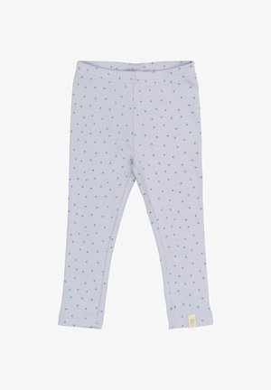 Svetlomodré rebrované legíny s malými modrými srdiečkami. Majú elastický pás a postrannú nášivku s logom "PP".