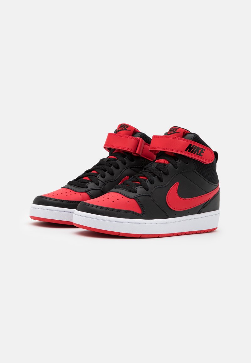 Nike Sportswear COURT BOROUGH MID 2 - Sneaker high - black/university  red/white/schwarz