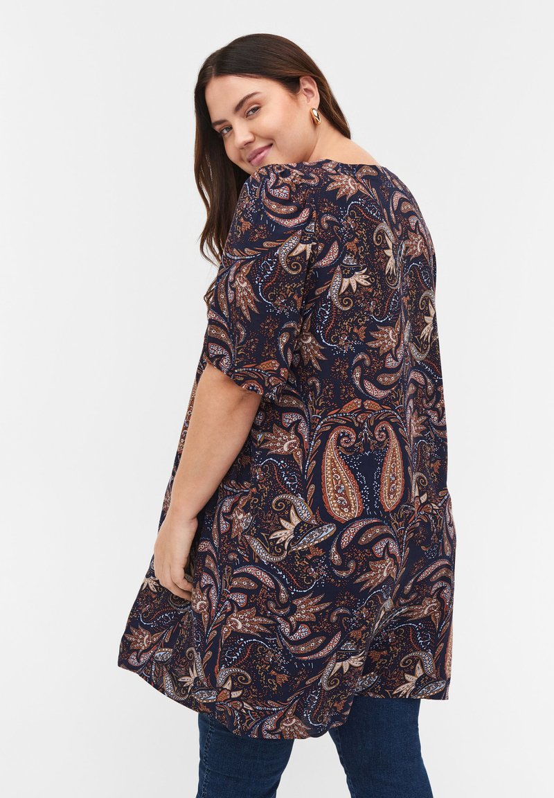 Damen Freizeitkleider | Zizzi Freizeitkleid paisley aop/braun - KU63557 Damen Freizeitkleider | Zizzi Freizeitkleid paisley aop/braun - KU63557