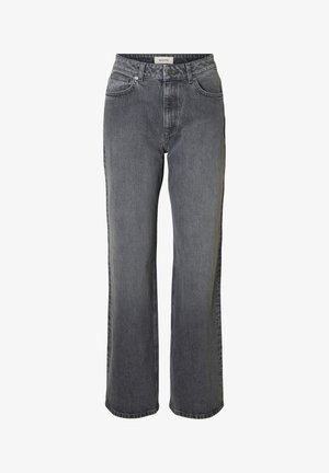 Selected, SLFWIDE BEA KORI - Jeans Relaxed Fit - medium grey denim